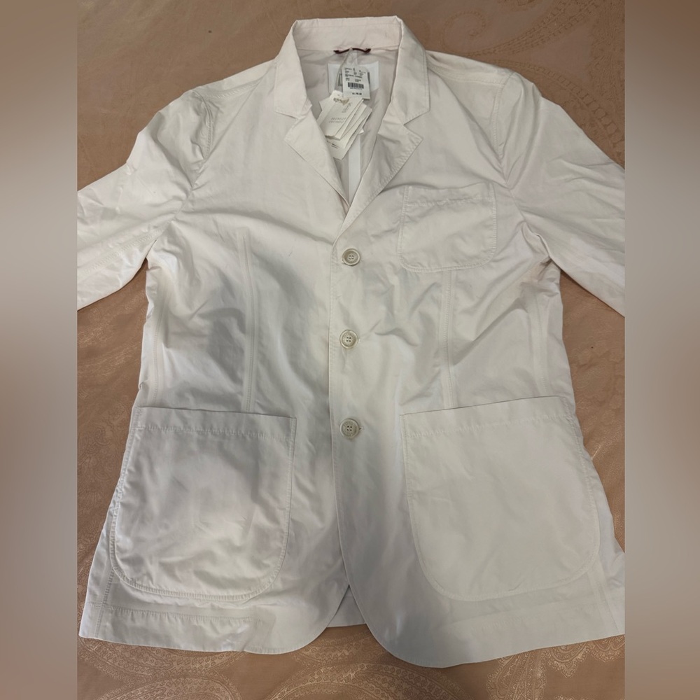 Brunello Cucinelli Mens White Nylon Jacket Sz 50/L